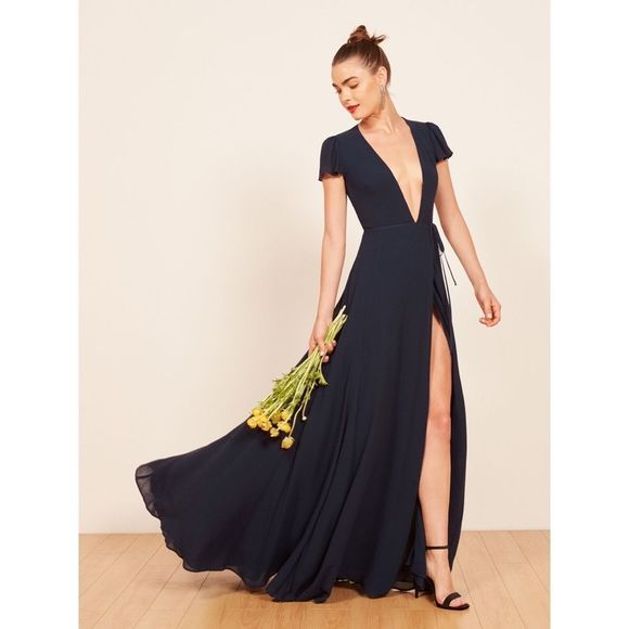 Reformation Dresses & Skirts - Reformation Rosey Dress Navy